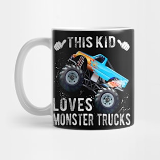 Kids This Kid Loves Monster Trucks Boys and Girls Mug